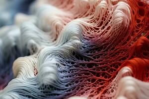 Extreme close up images capturing intricate thread counts in cotton textiles photo