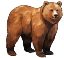 Brown bear illustration, AI Generated png