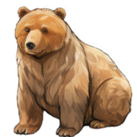 Brown bear illustration, Ai generated png