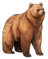 marron ours illustration, ai généré png