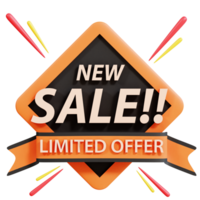 Discount Sale Text 3D Icon png