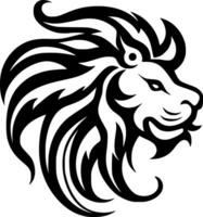 Lion, Black and White Vector illustration