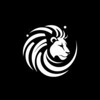 Lion, Black and White Vector illustration