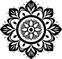 Mandala, Black and White Vector illustration