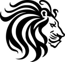 Lion, Black and White Vector illustration