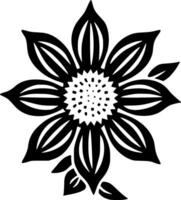 Flower, Black and White Vector illustration