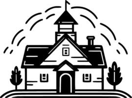 casa de Campo - negro y blanco aislado icono - vector ilustración