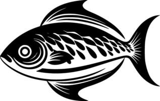 pescado - negro y blanco aislado icono - vector ilustración