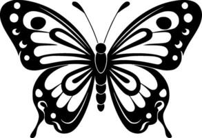 mariposa - negro y blanco aislado icono - vector ilustración