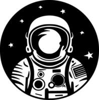 astronauta, negro y blanco vector ilustración