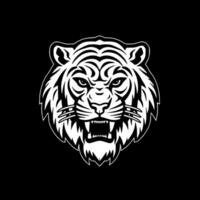 Tigre - negro y blanco aislado icono - vector ilustración