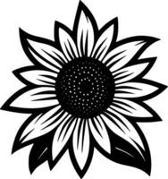 girasol, negro y blanco vector ilustración