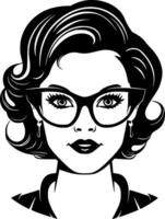 Teacher, Black and White Vector illustration