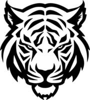 Tigre - negro y blanco aislado icono - vector ilustración