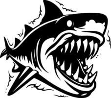 Shark - Black and White Isolated Icon - Vector illustration