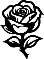 Rose - Black and White Isolated Icon - Vector illustration