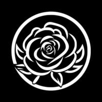 Rosa - negro y blanco aislado icono - vector ilustración