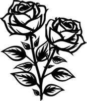 Roses, Black and White Vector illustration