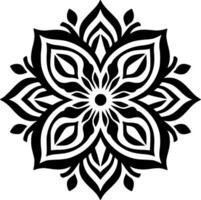 Mandala, Black and White Vector illustration