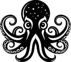 Octopus, Black and White Vector illustration