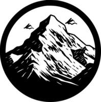 Mountain Range - Black and White Isolated Icon - Vector illustration