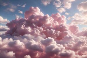 Pink Clouds Background, Clouds Background, Generative Ai photo