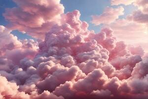 Pink Clouds Background, Clouds Background, Generative Ai photo