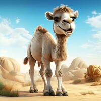 3d dibujos animados linda camello ai foto