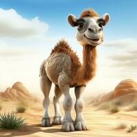 3d cartoon cute camel ai photo