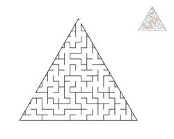 Triangle maze,  logic game with labyrinths.  maze game. A maze with answers. vector