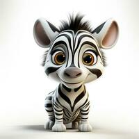 3d cartoon cute zebra ai photo