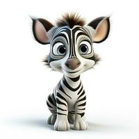 3d cartoon cute zebra ai photo