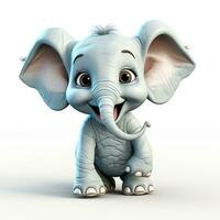 3d cartoon cute elephant ai photo