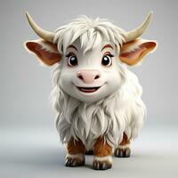 3d cartoon cute bull photo