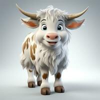 3d cartoon cute bull photo