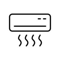 ac split control icon. air conditioner for cooling temperature wit wind or air flow to show cool and fresh. evaporator, wall-mounted. line style Vector illustration. Design on white background. EPS10