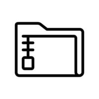 Archive Folder Icon. Zip File Type and Extension. Compressed documents in archive directory line style for mobile application, and website logo Vector illustration. Design on white background. EPS 10