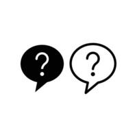 FAQ line and glyph. Question Mark in Bubble. Chat communication button for Helpdesk information symbol. Ask idea or speech suggestions. Vector illustration Design on white background EPS 10