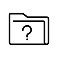 Unverify Documents file line icon. FAQ folder with question mark badge. Unknown folder, unfamiliar directory with interrogation mark symbol Vector illustration Design on white background EPS 10