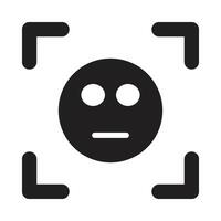 Face Scan Vector Glyph Icon For Personal And Commercial Use.