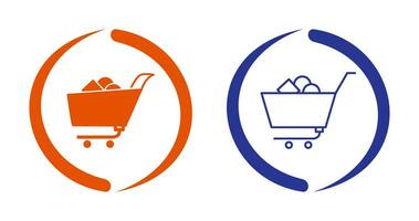 icono de vector de carrito de compras único ii