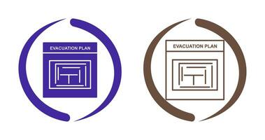 icono de vector de plan de evacuación