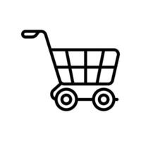 carretilla en línea tienda icono. compras carro etiqueta logo modelo en de moda estilo para en línea compras vacío cesta bolso carga. sencillo línea estilo vector ilustración. diseño en blanco antecedentes. eps 10