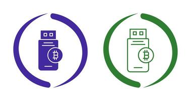 Bitcoin Usb Device Vector Icon