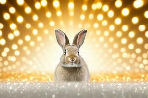 Close-up of cute rabbit with beautiful bokeh background, Generative AI illustration photo