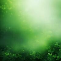 Green background with leaves, blur effect, gradient, bokeh. Generative AI photo