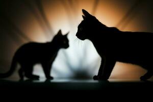 Lithe 3D kittys shadow elegantly rendered against backdrop in art AI Generated photo