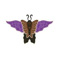 Javanese Batik butterfly icon vector image illustration