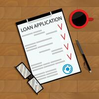 Sign contract bank loan. Vector business agreement document, finance application illustration