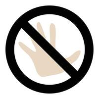 Do not touch. No hand and restricted symbol, vector illustration